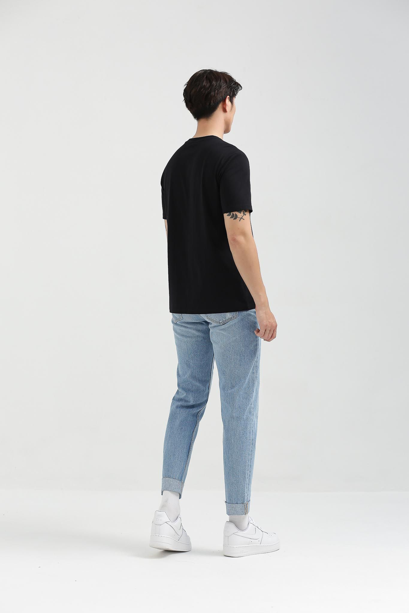 Áo Thun Nam Regular Fit In Logo X Nhũ Bạc MTS 1195 -