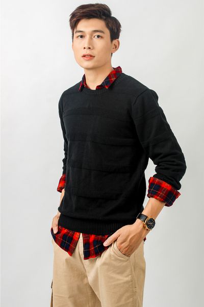 Áo Sweater Len Dệt Gân Ngang OSM 1011