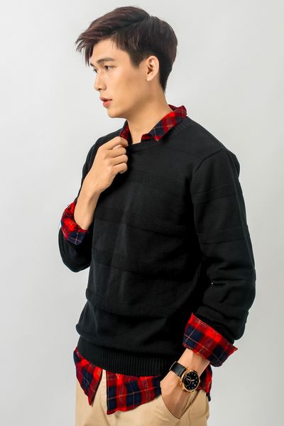 Áo Sweater Len Dệt Gân Ngang OSM 1011