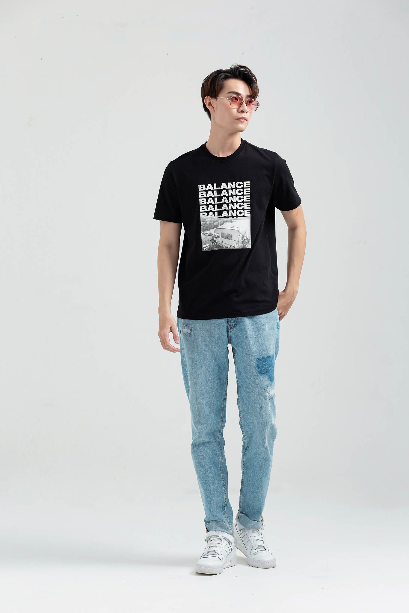 Áo Thun Nam Regular Fit In Graphic Balance Art MTS 1193 -