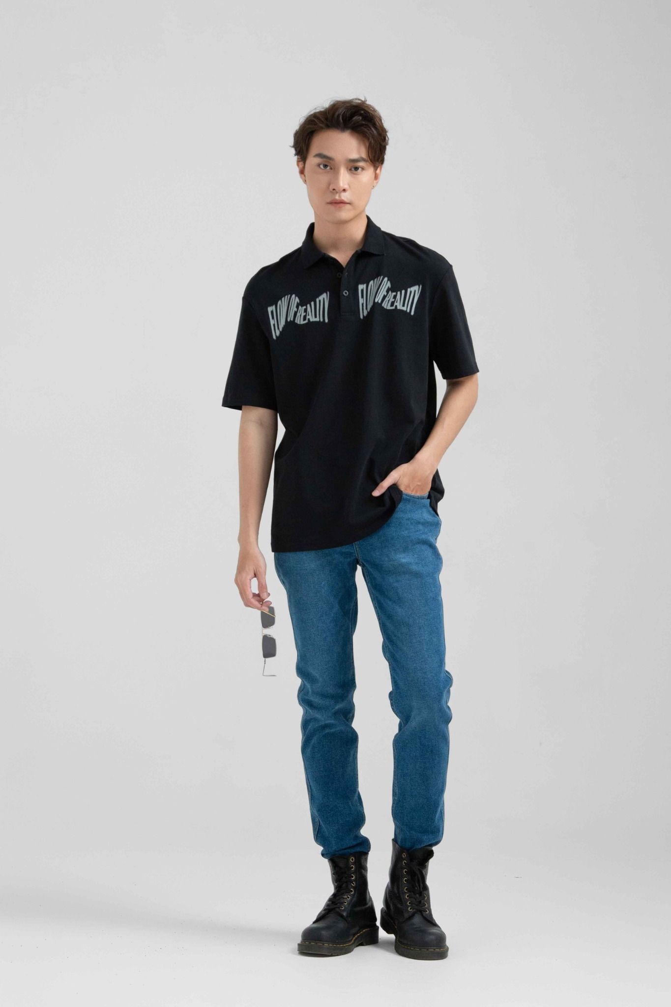 Áo Polo Nam Jersey Relax Fit In Typo Trước Ngực MPO 1025 -