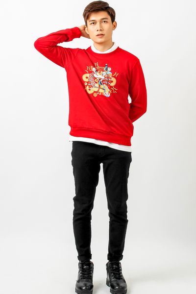 Áo Sweater Nam In Múa Lân OSM 1004