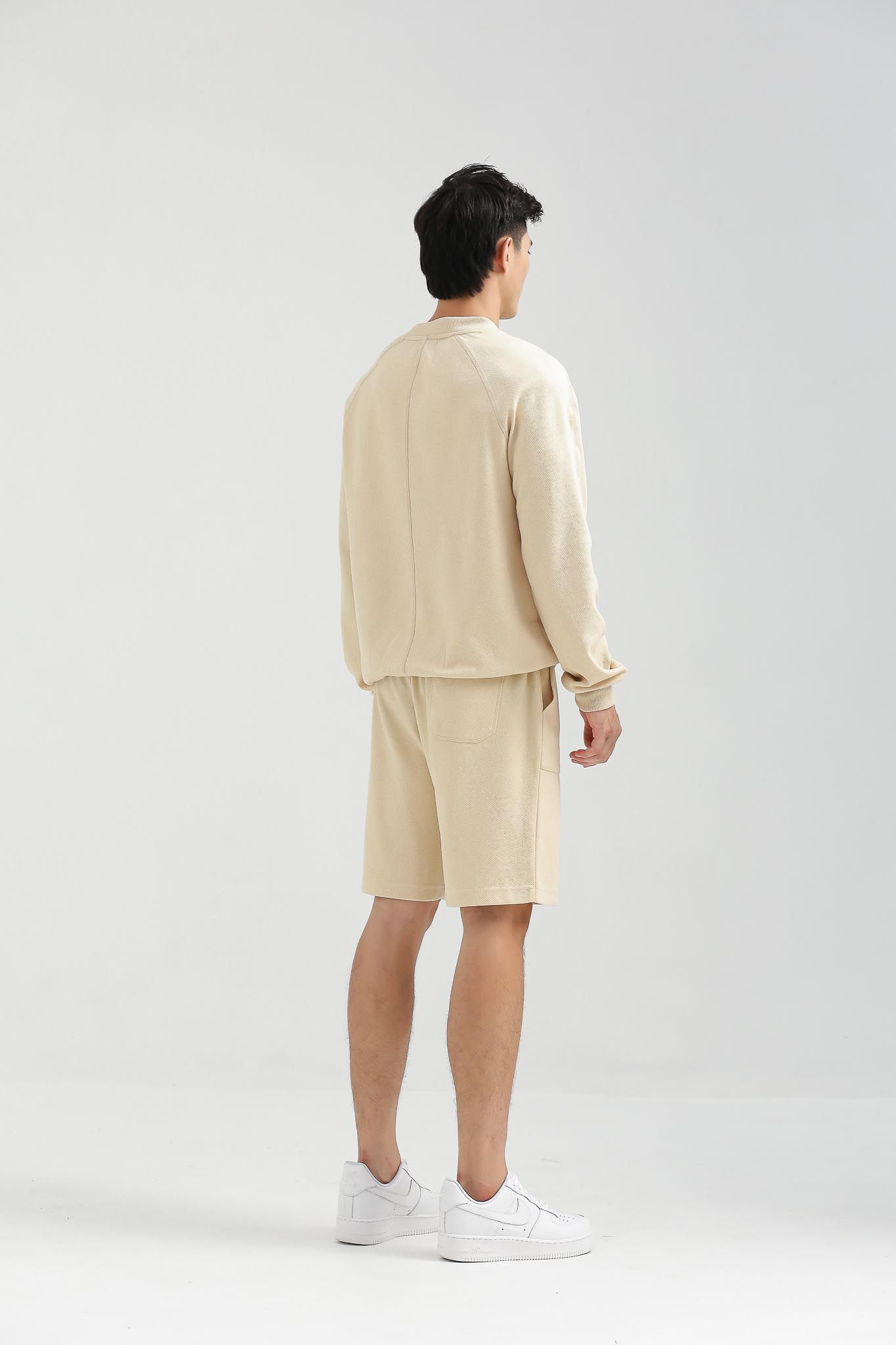 Áo Sweater Nam Vải Gân Chéo Thêu Typo Túi MSW 1017 -