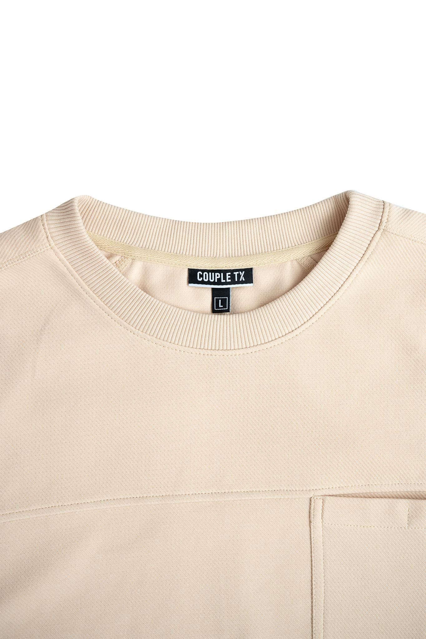 Áo Sweater Nam Vải Gân Chéo Thêu Typo Túi MSW 1017 -
