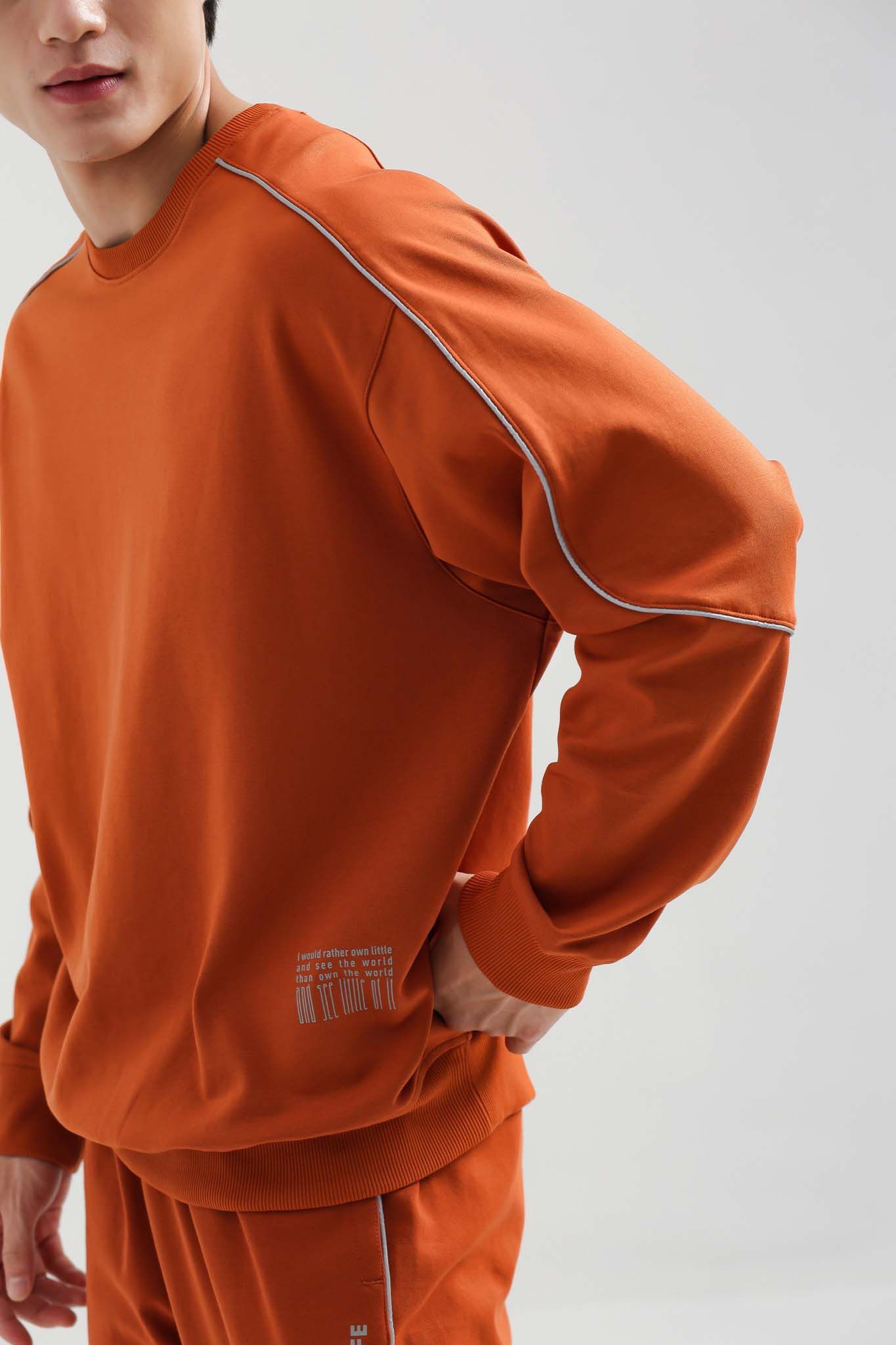 Áo Sweater Nam In Phản Quang Thân Sau MSW 1016 -