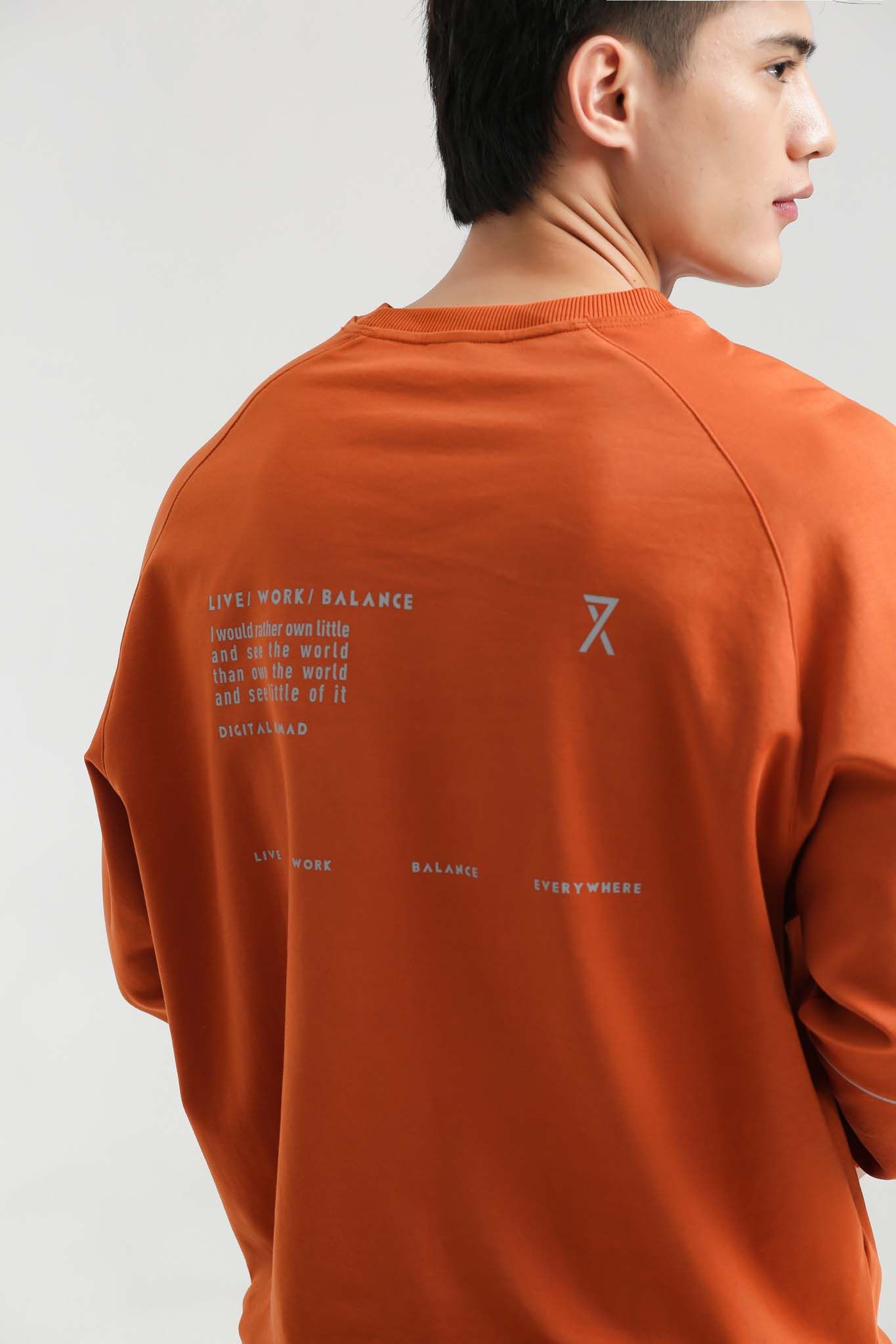Áo Sweater Nam In Phản Quang Thân Sau MSW 1016 -