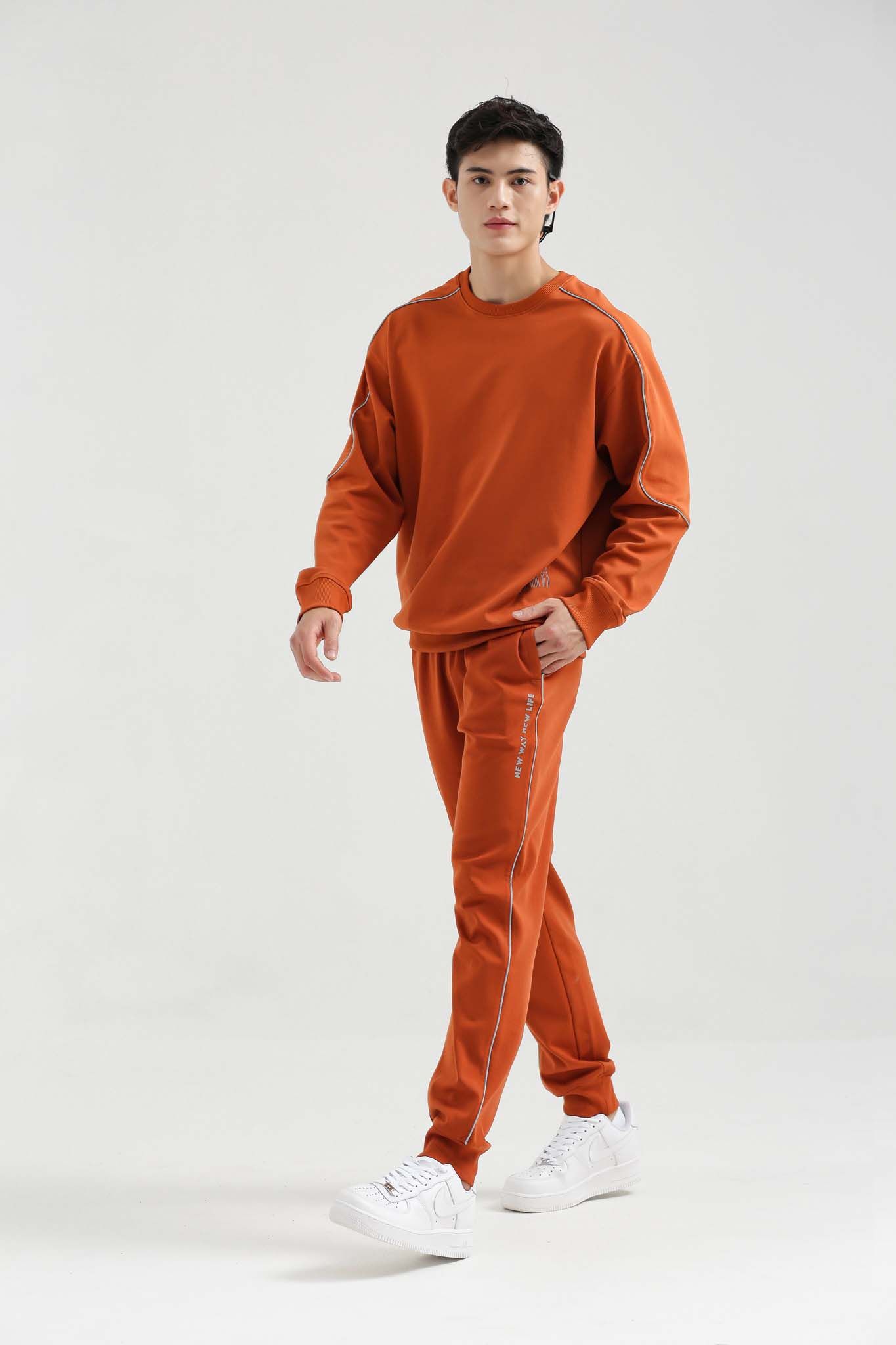 Áo Sweater Nam In Phản Quang Thân Sau MSW 1016 -