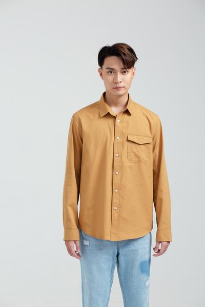Áo Sơ Mi Nam Dài Tay Khakis Túi Kiểu MSH 1014