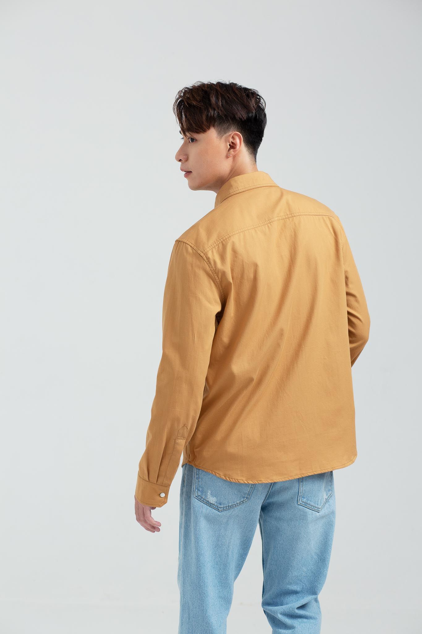 Áo Sơ Mi Nam Dài Tay Khakis Túi Kiểu MSH 1014 -