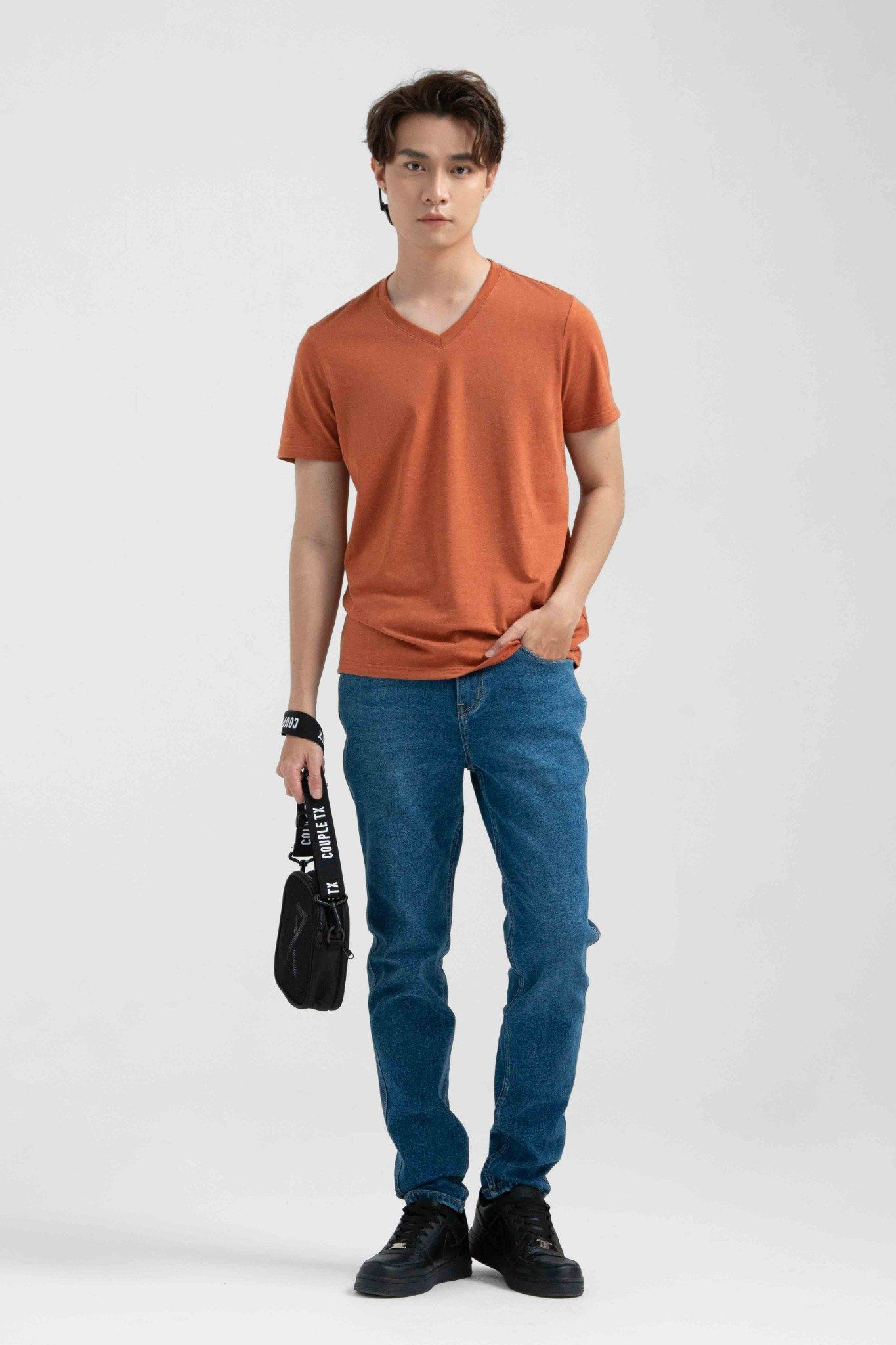 Áo Thun Nam Cổ Tim Slim Fit Basic MTS 1230 -