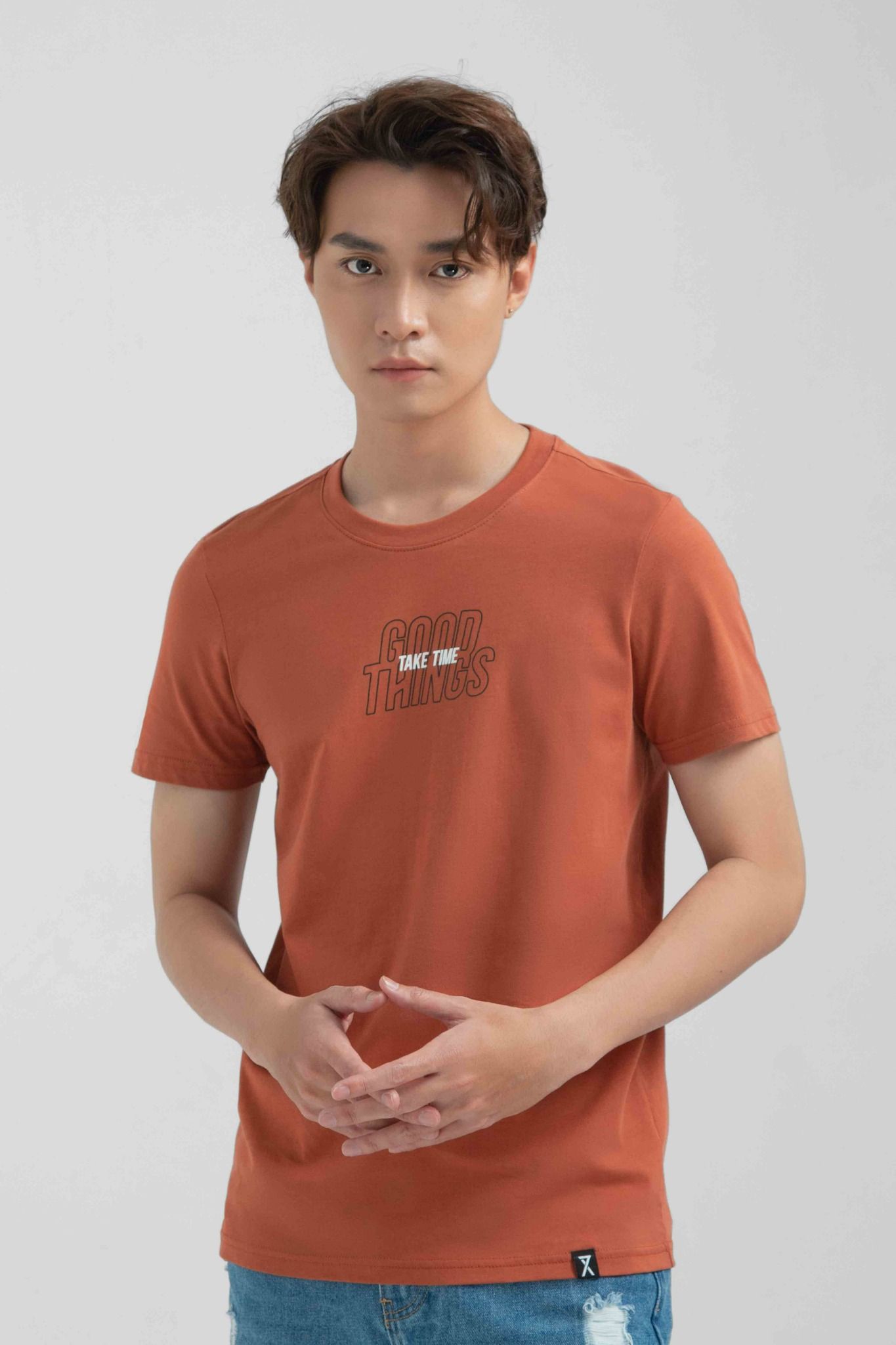 Áo Thun Nam Slim Fit In Typo Good Things Take Time MTS 1215 -