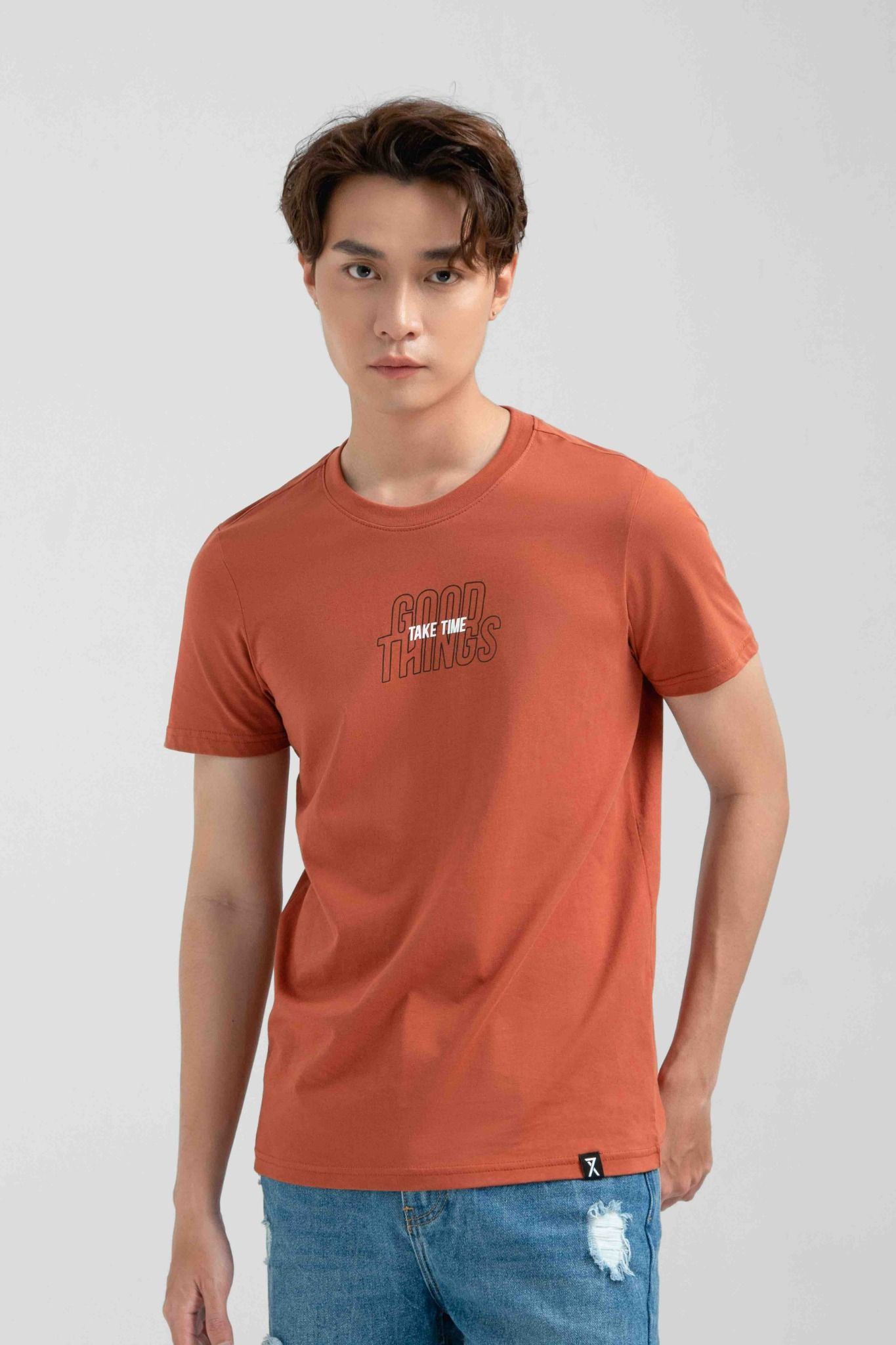 Áo Thun Nam Slim Fit In Typo Good Things Take Time MTS 1215 -