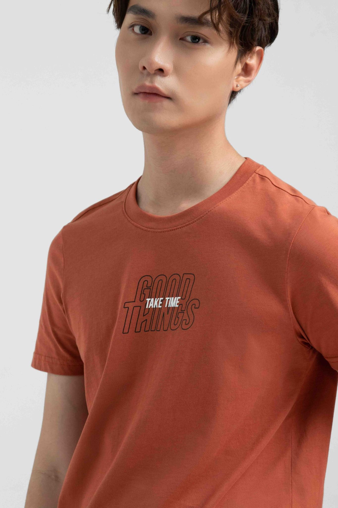 Áo Thun Nam Slim Fit In Typo Good Things Take Time MTS 1215 -