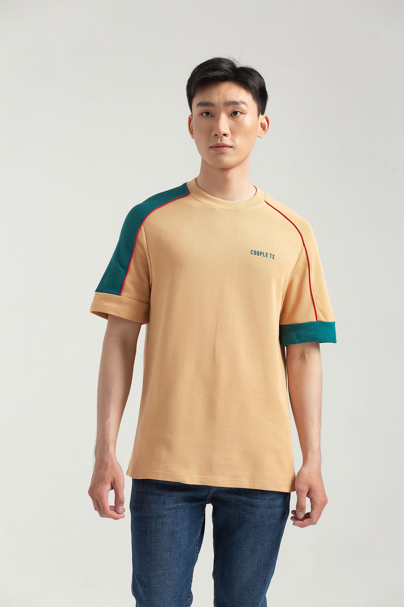 Áo Thun Nam Relax Fit Rã Vai Phối Viền MTS 1228 -