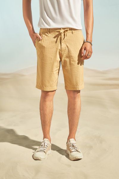 Quần Linen Ngắn Lưng Thun Nam MOT 3014