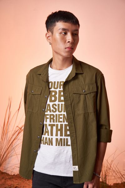 Áo Sơ Mi Nam Khaki Túi Hộp MSH 1001