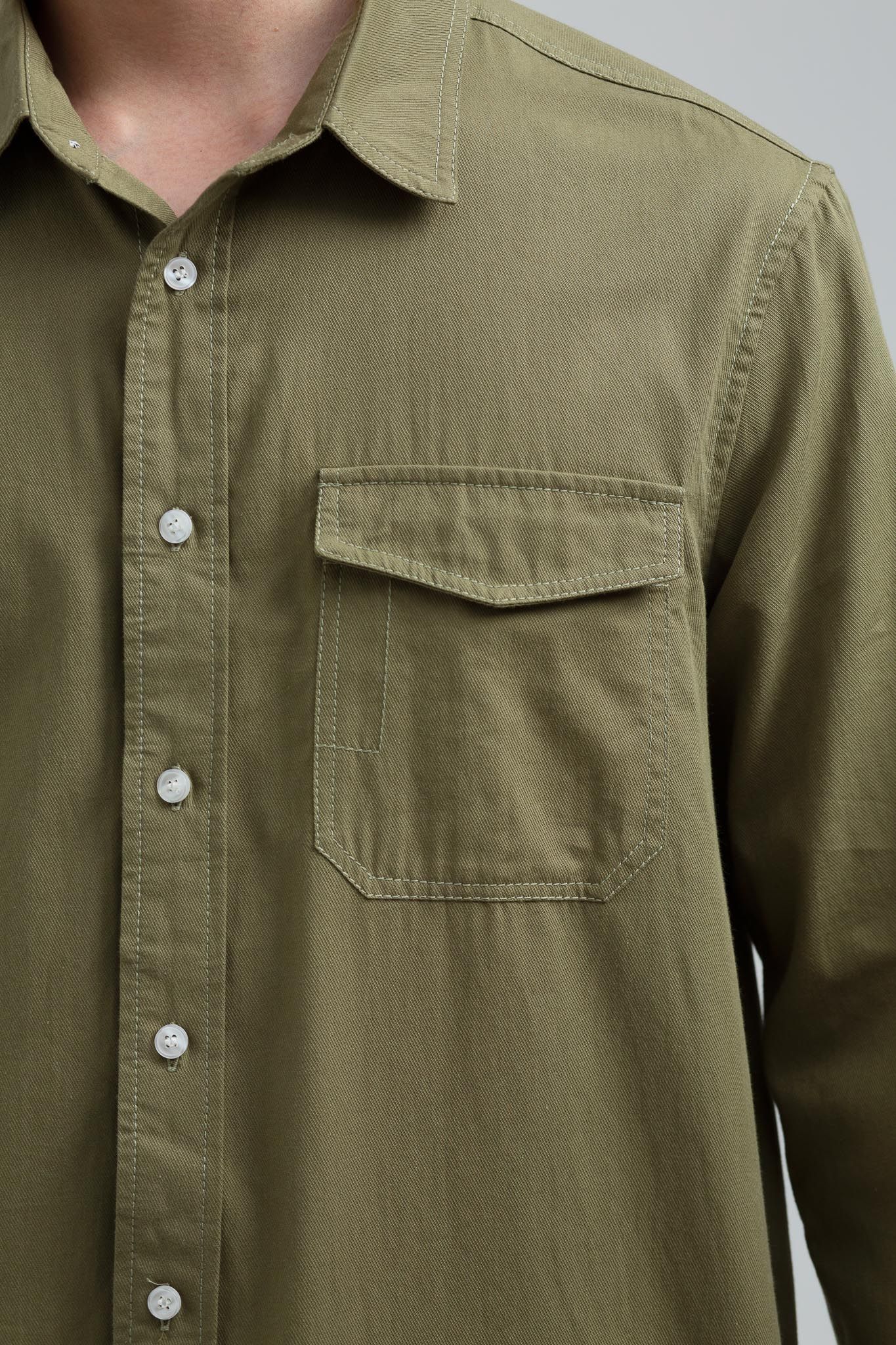 Áo Sơ Mi Nam Dài Tay Khakis Túi Kiểu MSH 1014 -