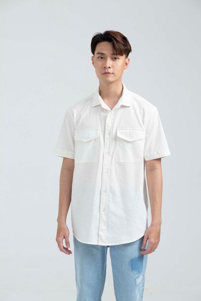 Áo Sơ Mi Nam Ngắn Tay Túi Đắp MSH 1012