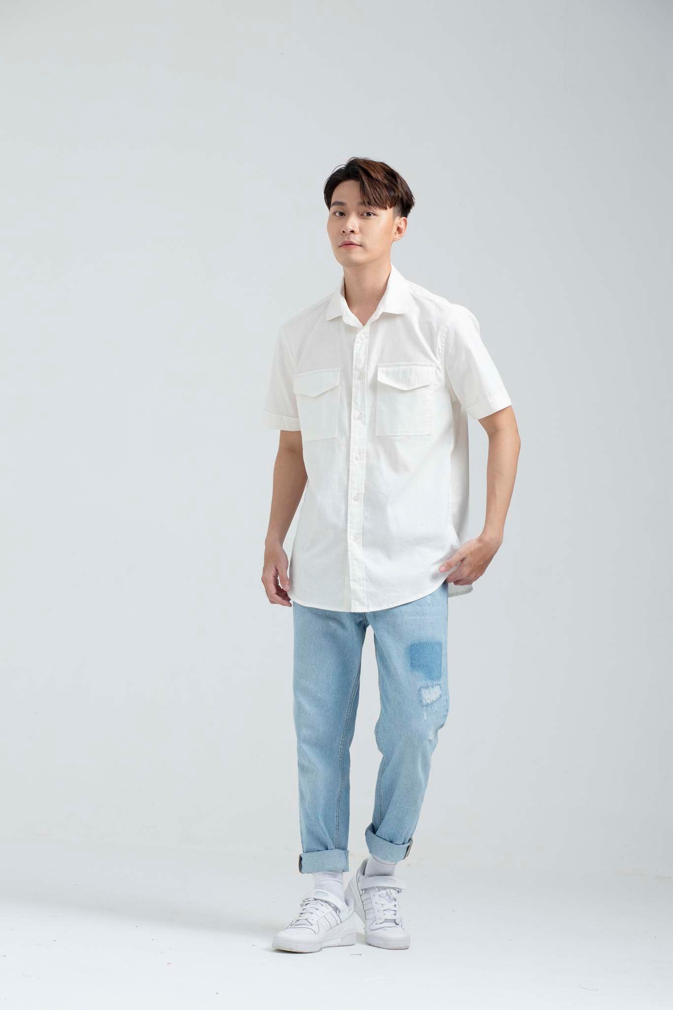 Áo Sơ Mi Nam Ngắn Tay Túi Đắp MSH 1012 -