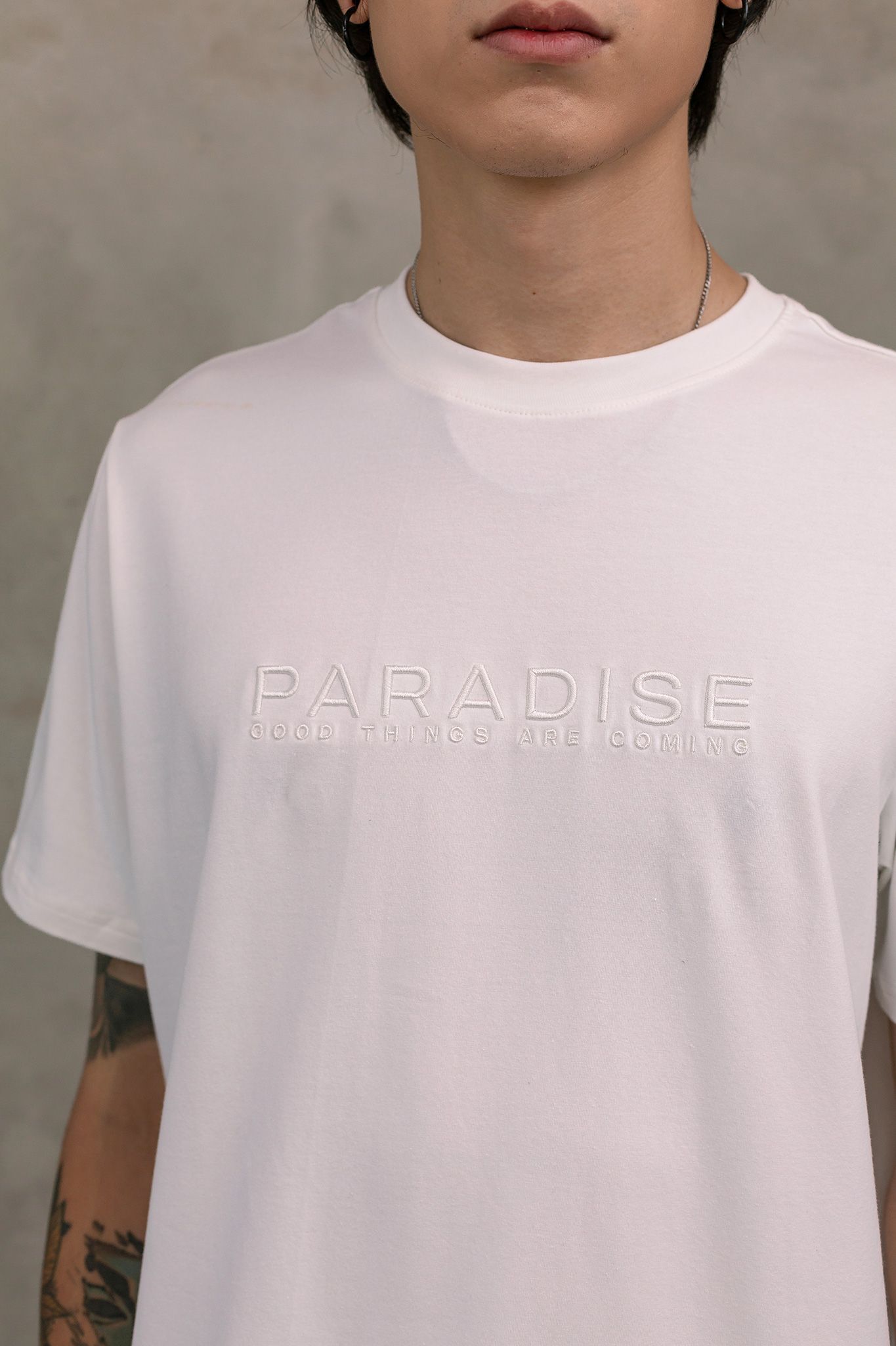 Áo thun Nam Thêu Typo Paradise MTS 1139 -