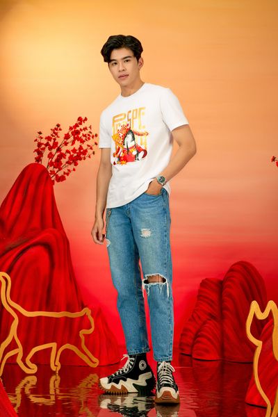 Áo Thun Nam Regular Fit In Mèo Thần Tài MTS 1233