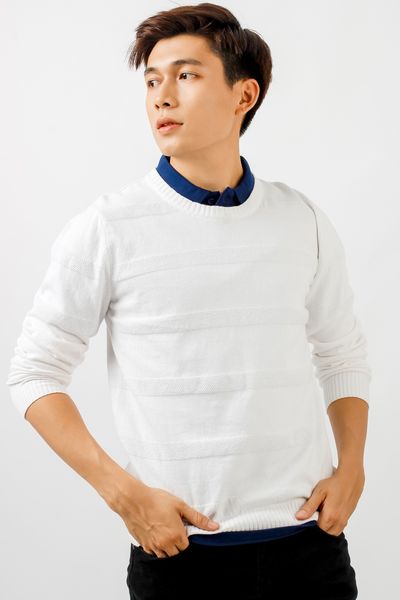 Áo Sweater Len Dệt Gân Ngang OSM 1011