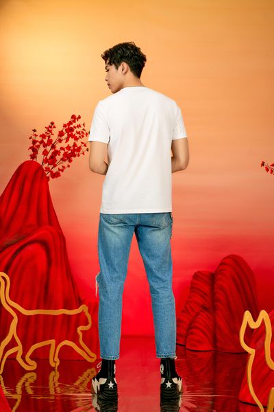Áo Thun Nam Regular Fit In Mèo Thần Tài MTS 1233