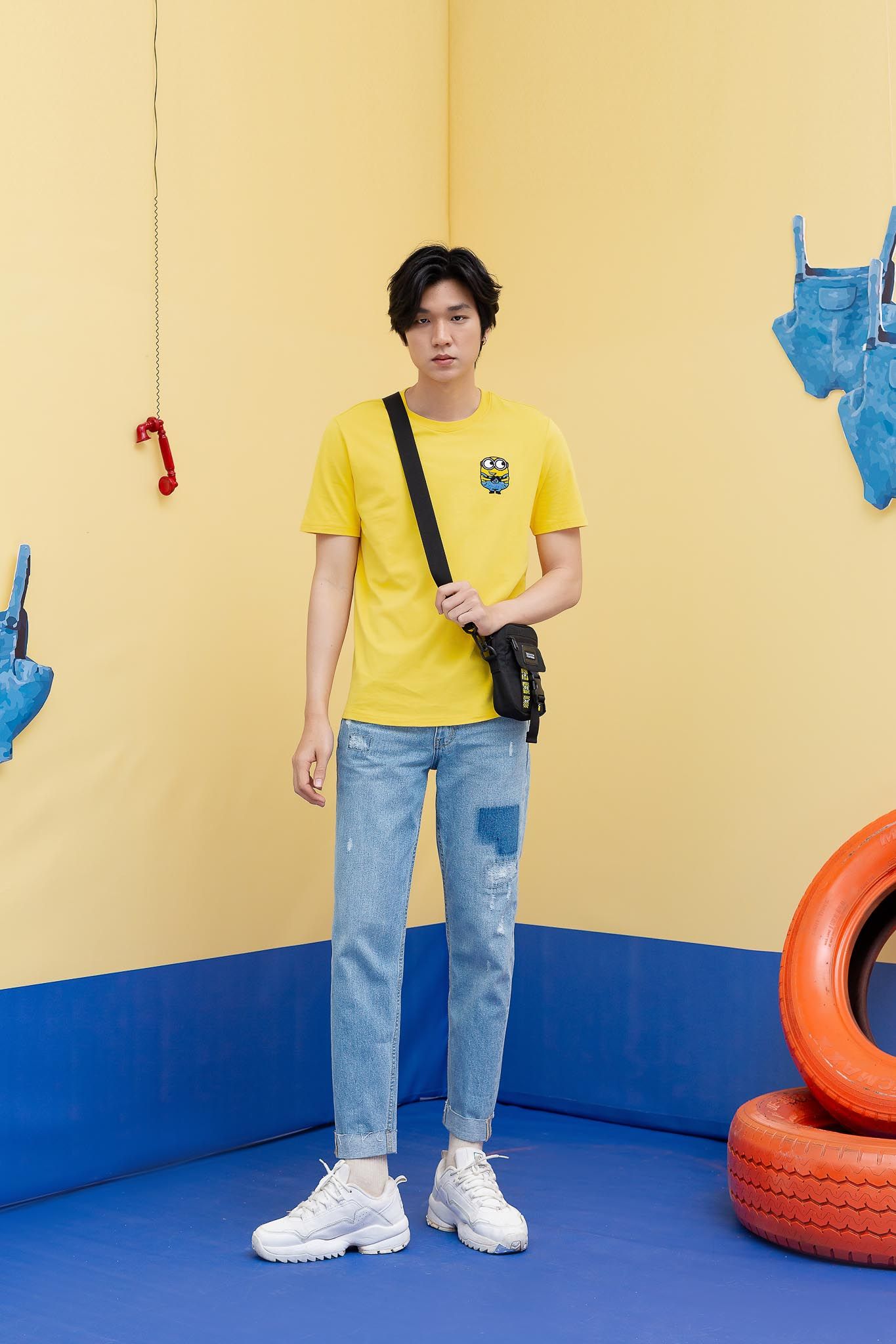 Áo Thun Nam Regular Fit Minions Thêu Xù MTS 1213 -