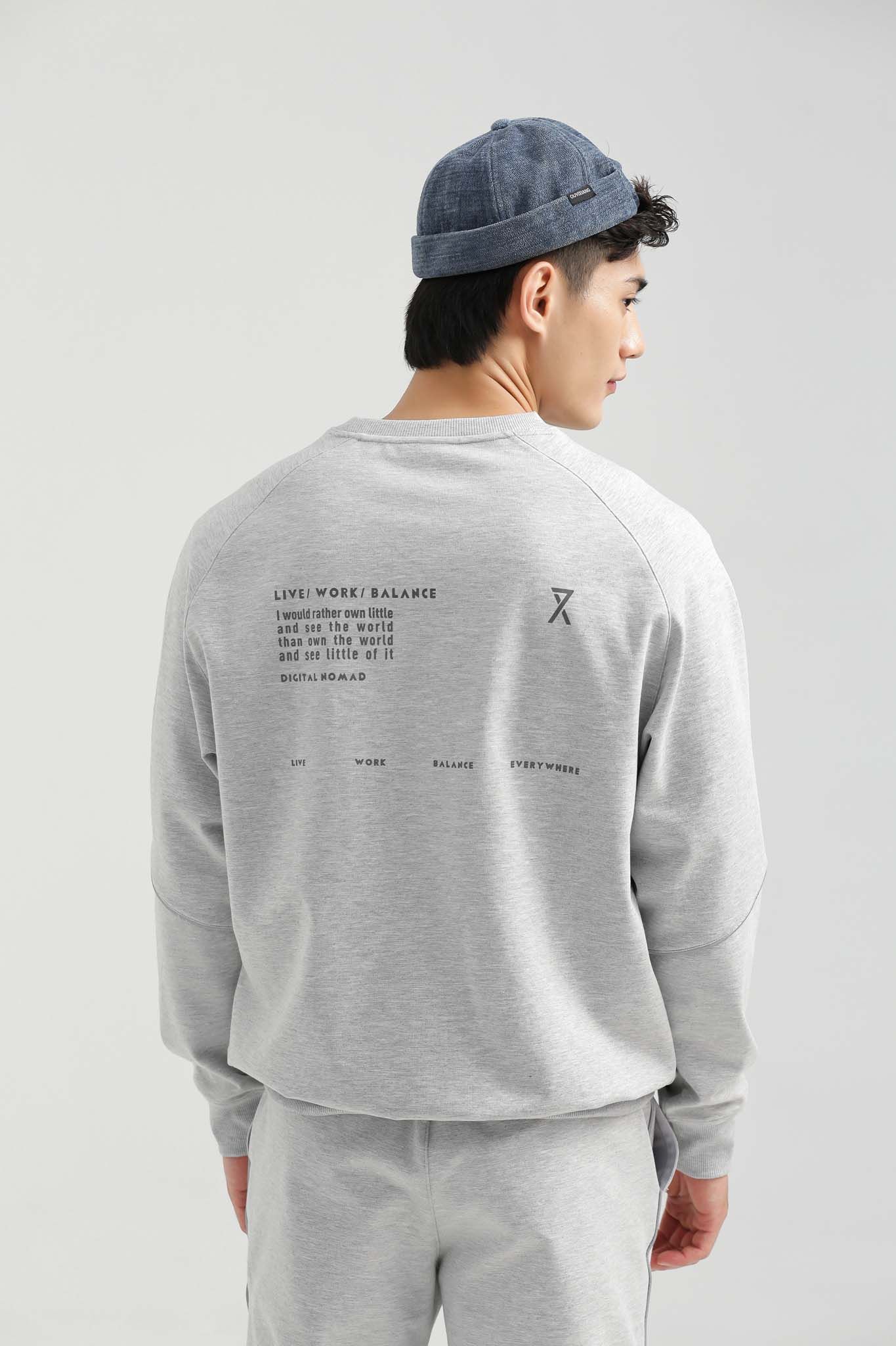 Áo Sweater Nam In Phản Quang Thân Sau MSW 1016 -