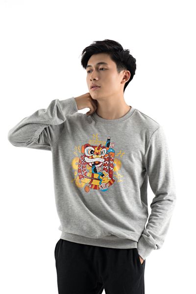 Áo Sweater Nam In Múa Lân OSM 1004