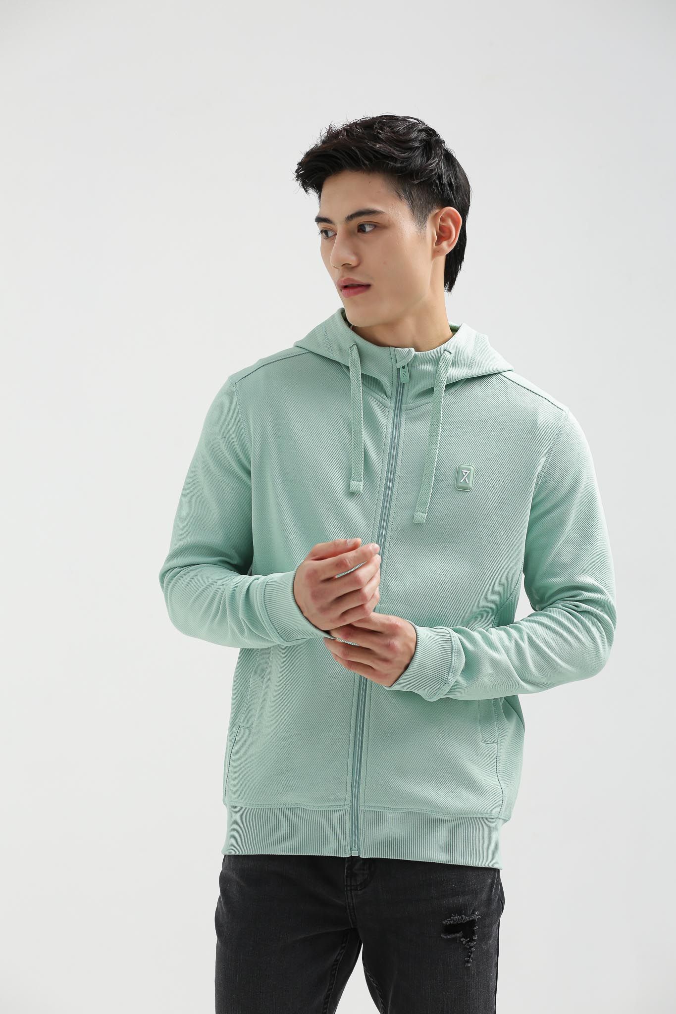 Áo Khoác Nam Basic Thun Gân Chéo MOK 1026 -
