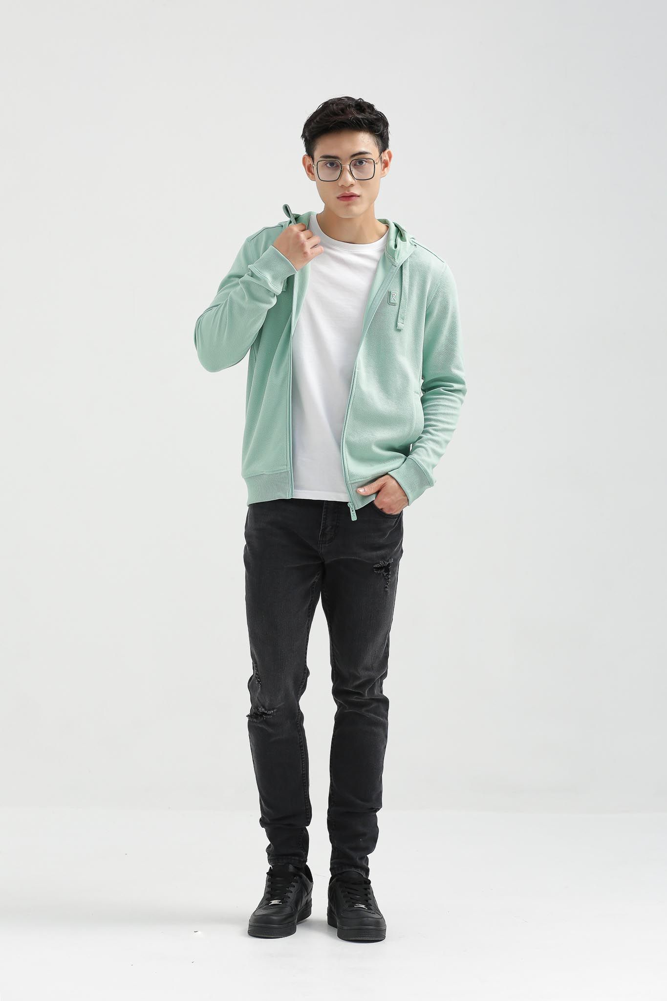 Áo Khoác Nam Basic Thun Gân Chéo MOK 1026 -