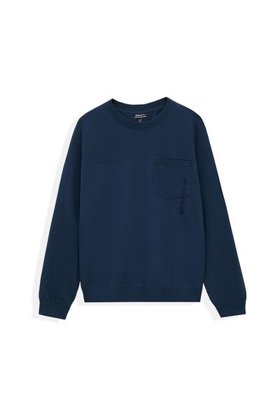 Áo Sweater Nam Vải Gân Chéo Thêu Typo Túi MSW 1017