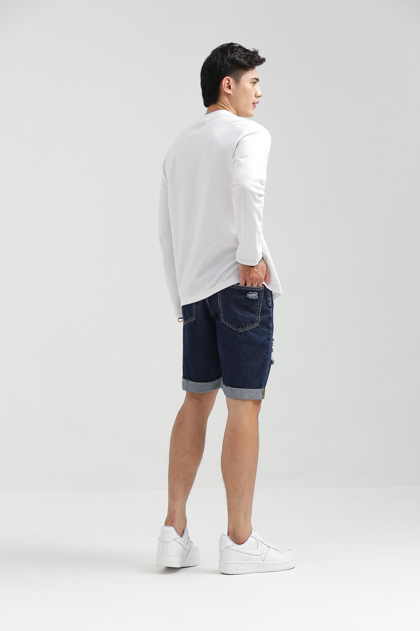 Quần Short Jeans Nam Slim Fit Rách MSR 1021 -