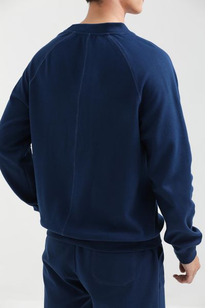 Áo Sweater Nam Vải Gân Chéo Thêu Typo Túi MSW 1017