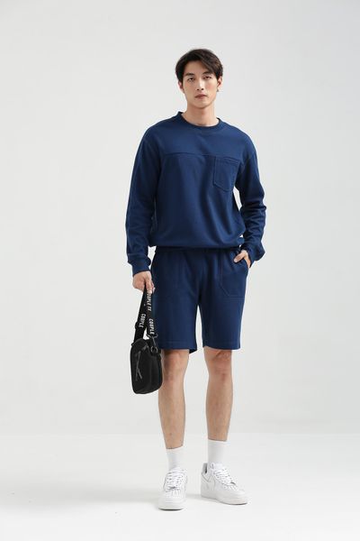Áo Sweater Nam Vải Gân Chéo Thêu Typo Túi MSW 1017