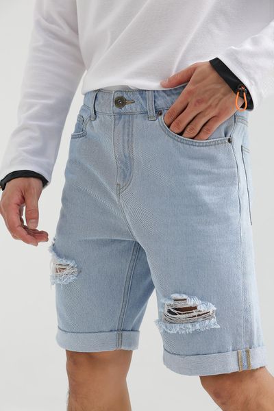 Quần Short Jeans Nam Slim Fit Rách MSR 1021