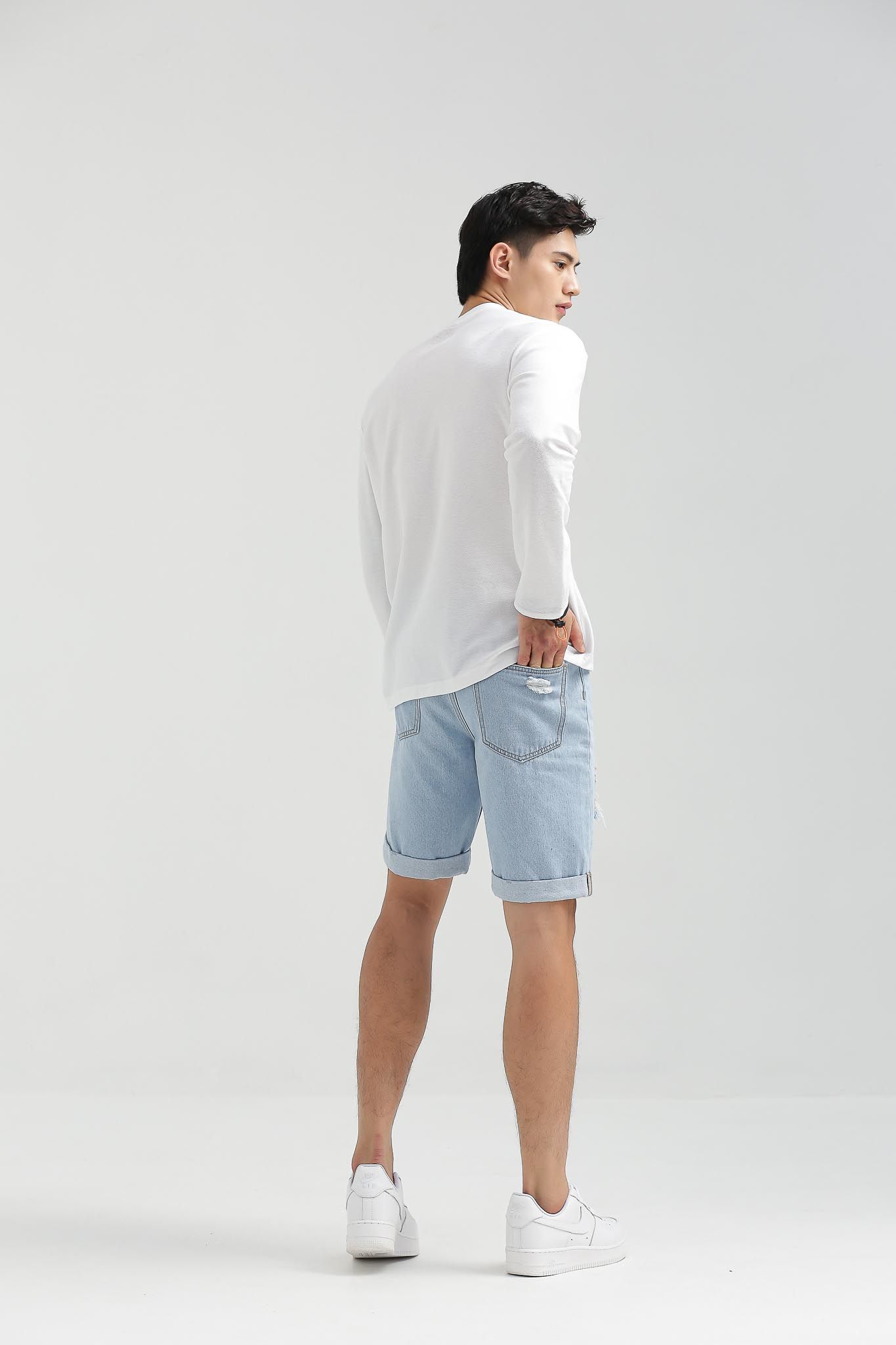 Quần Short Jeans Nam Slim Fit Rách MSR 1021 -