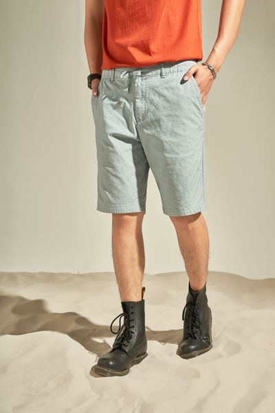 Quần Linen Ngắn Lưng Thun Nam MOT 3014