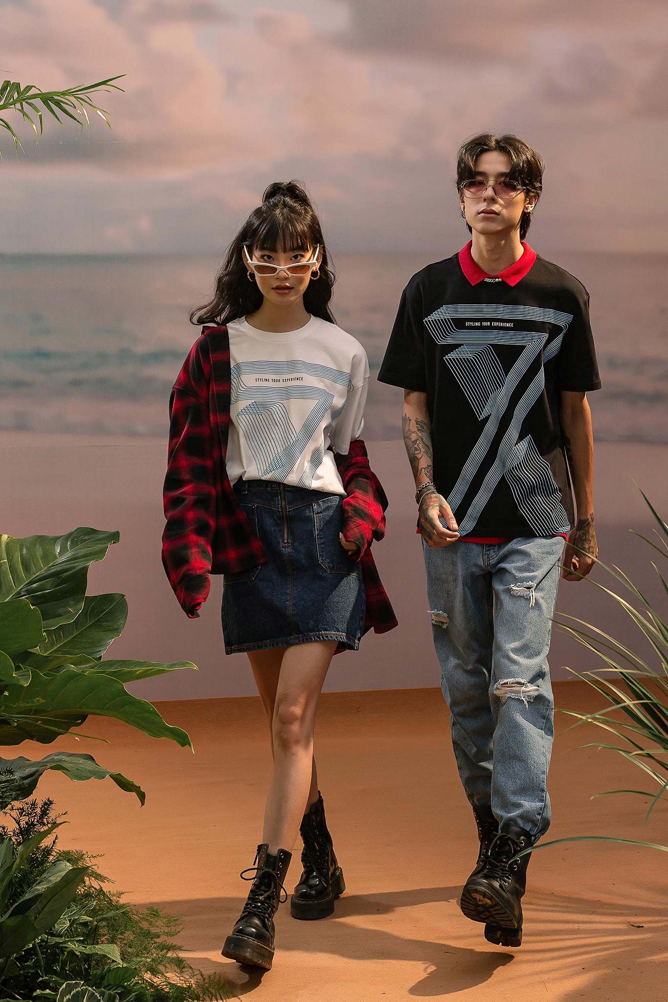 Áo Thun Nam In Graphic Logo X Chuyển Màu MTS 1147 - mix