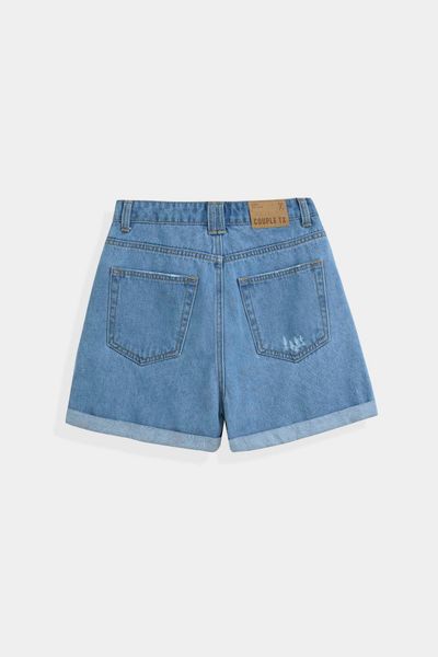 Quần Short Jeans Nữ Loose Fit Wash Rách WSR 2019