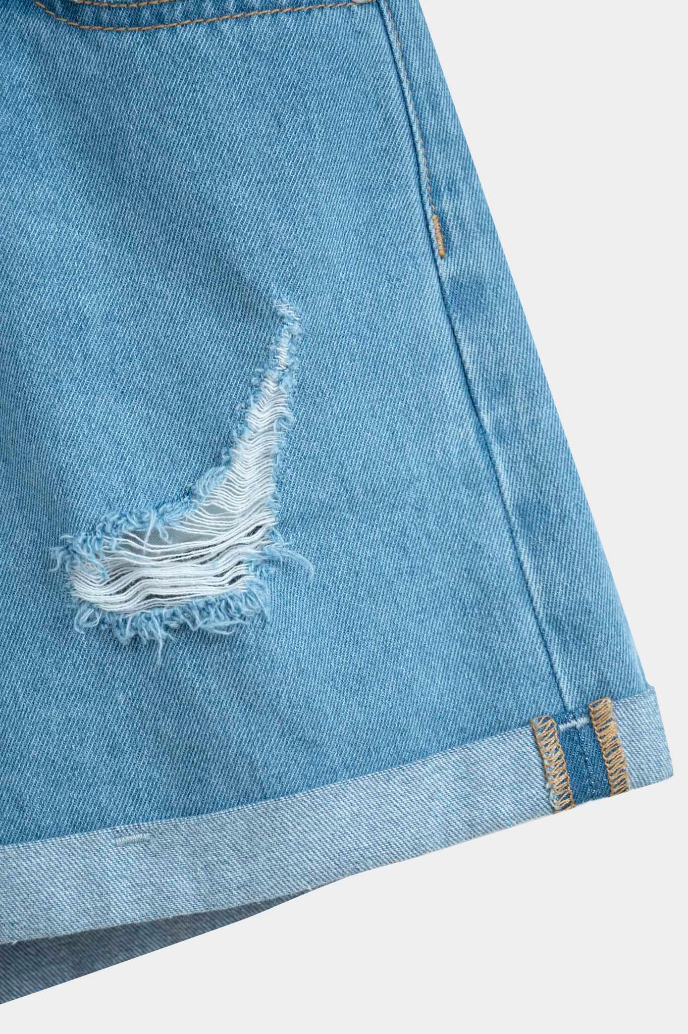 Quần Short Jeans Nữ Loose Fit Wash Rách WSR 2019 -
