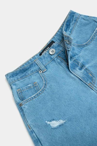 Quần Short Jeans Nữ Loose Fit Wash Rách WSR 2019