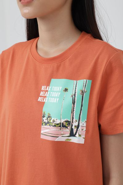 Áo thun Nữ Typo & graphic happy today WTS 2144