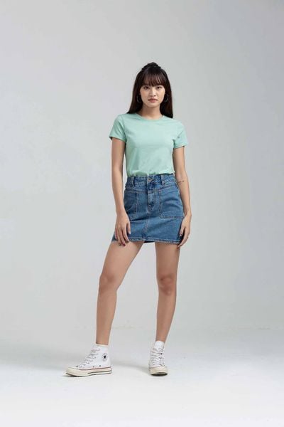Áo Thun Slim Fit Cổ Tròn In Logo X WTS 2175