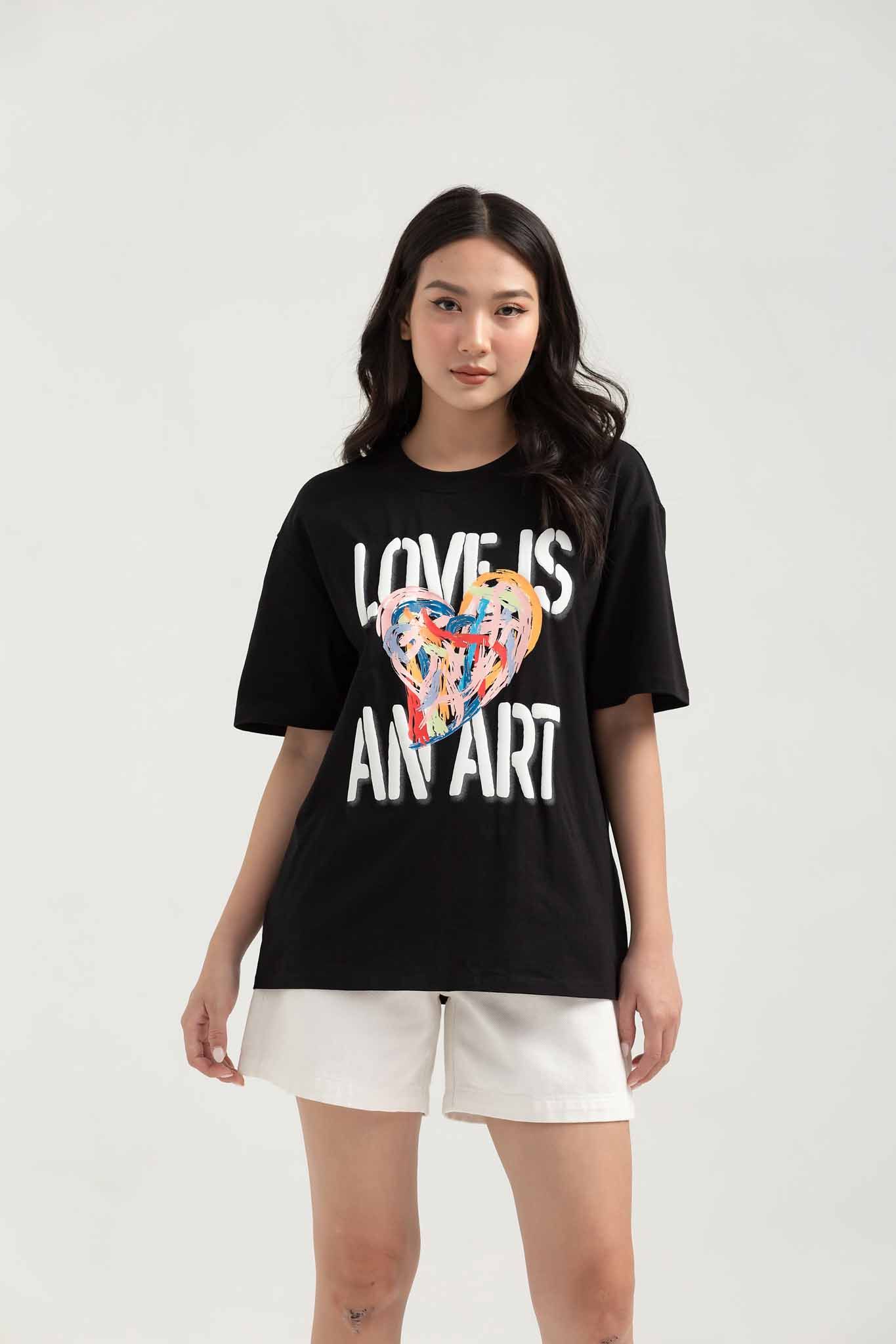 Áo Thun Nữ Relax Fix In Graphics Love Is An Art WTS 2239 -