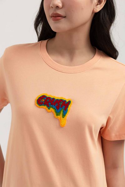 Áo Thun Nữ Regular Fit Thêu Xù Crush WTS 2240