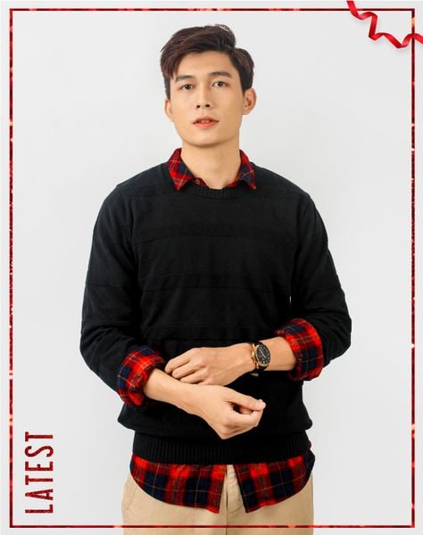 Áo Sweater Len Dệt Gân Ngang OSM 1011