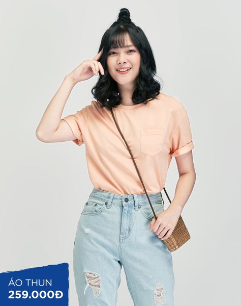 Áo Thun Nữ Trơn Túi Trước WTS 4059