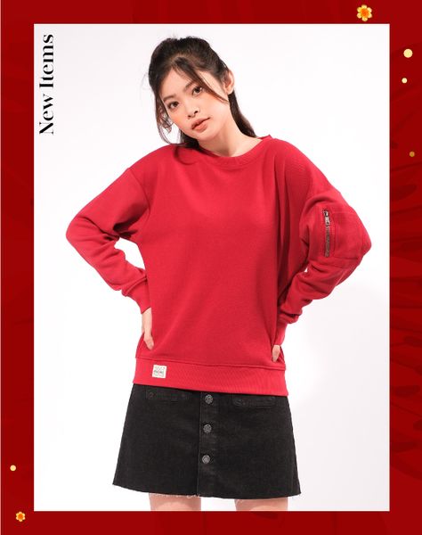 Áo Sweater Túi Dây Kéo Tay OSW 1002